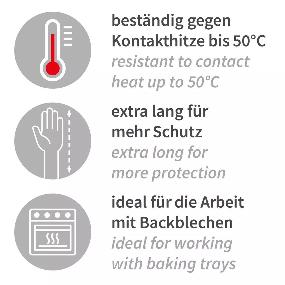 HygoStar 3321, Ovenstar Canvas Oven Gloves, 44 cm, Red, image 3