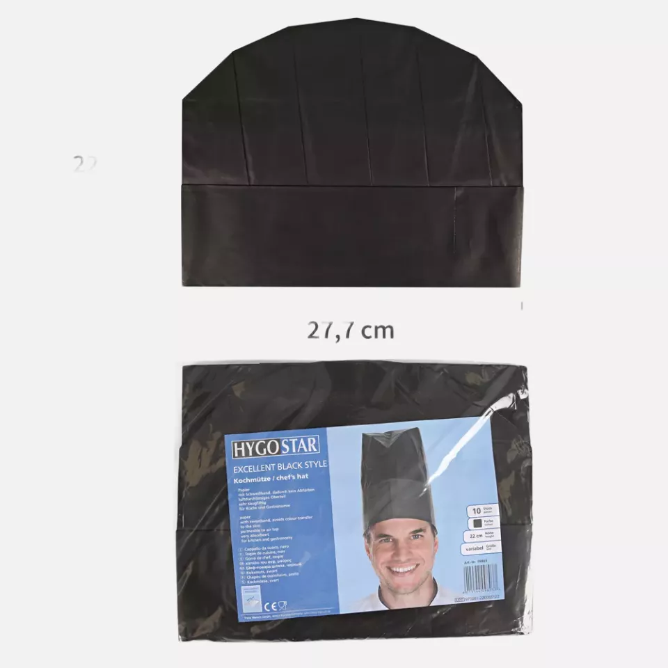 HygoStar 09803, Excellent Paper Chef's Hats, 22 cm, Black, image 9, gallery thumbnail