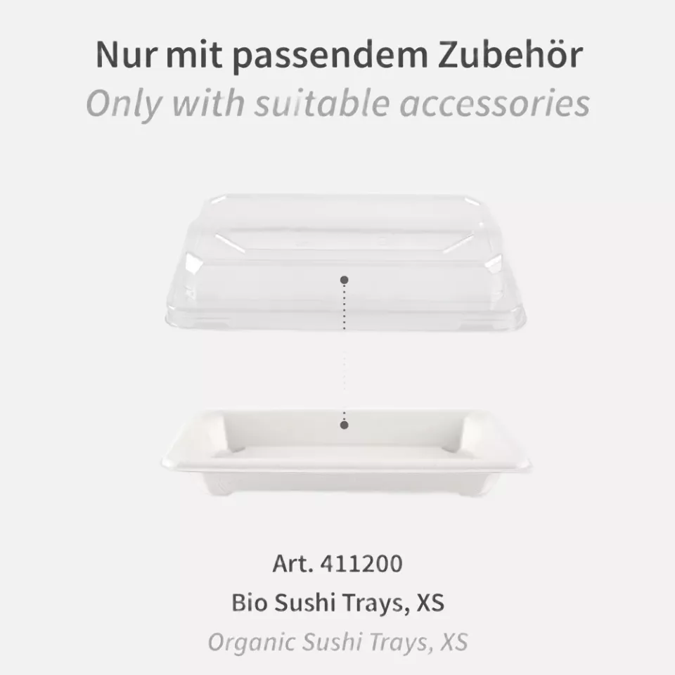 NATUREStar 400415, Sushi Trays XS PET Lids, 165 x 95 x 30 mm, image 2, gallery thumbnail