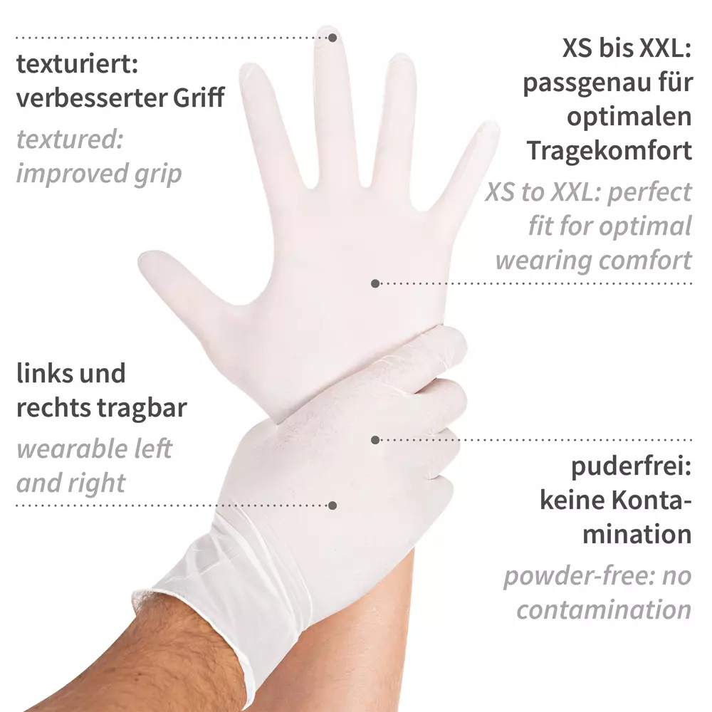 HygoStar 27029, Safe Light Nitrile Gloves, Size 11/XXL, White, Powder-Free, image 2
