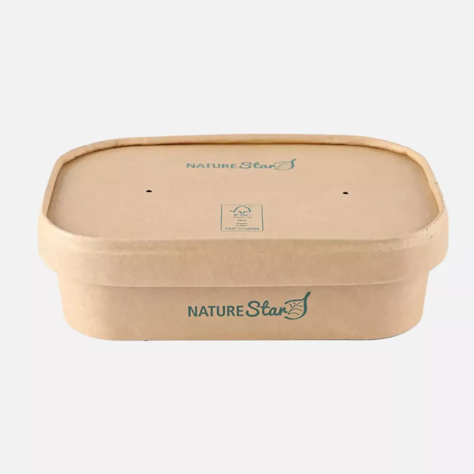 NATUREStar 417450, Organic Takeaway Kraft Paper/PE Trays, 500 ml, 172 x 120 x 41 mm, FSC®-mix, image 4, gallery thumbnail