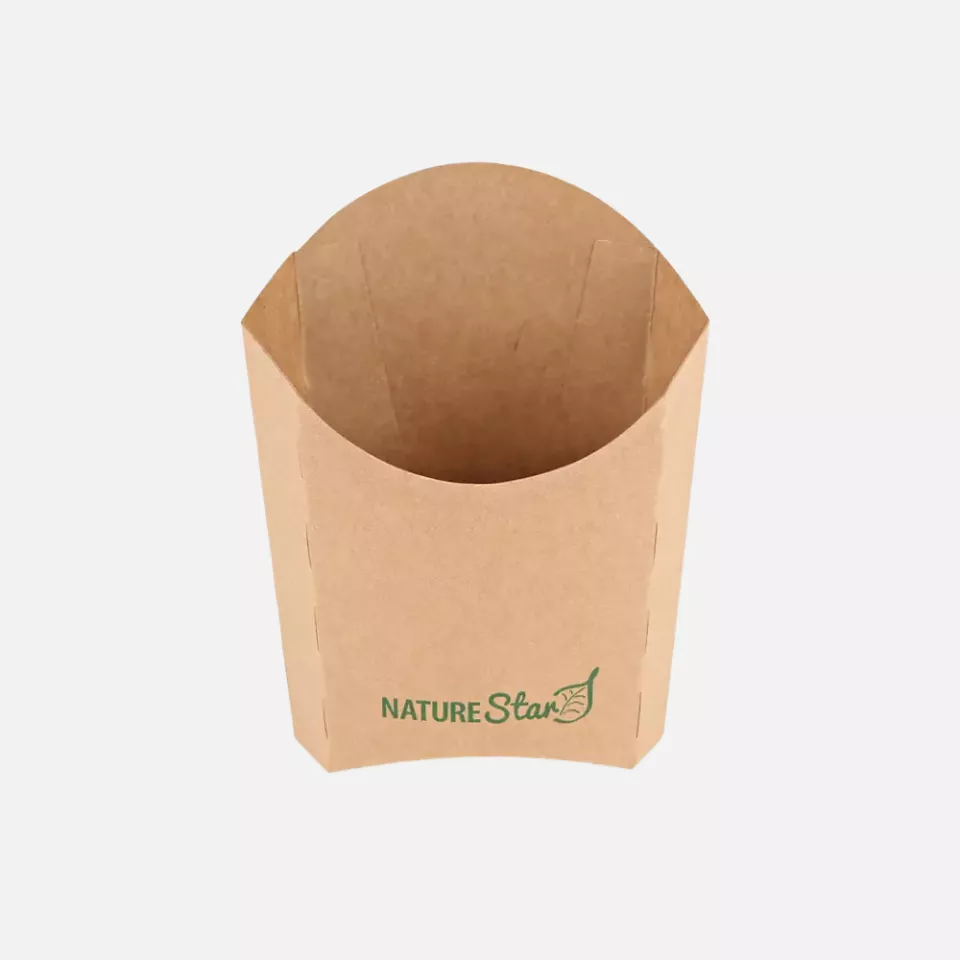 NATUREStar 417721, Organic Kraft Paper/PE Fries Boxes, 90 x 55 x 125 mm, FSC®-Mix, image 1, gallery thumbnail