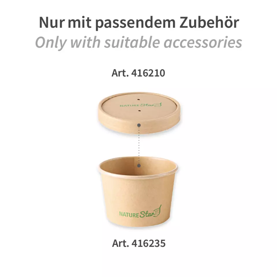 NATUREStar 416235, Organic Minestrone Kraft Paper/PLA Soup Cups, 200 ml, ø 97 mm, 60 mm, image 6, gallery thumbnail