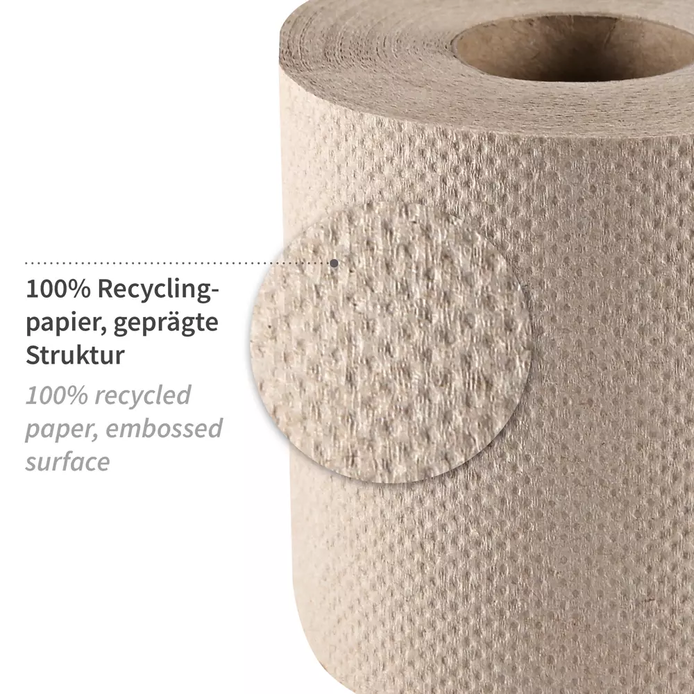 HygoClean 30420, Recycled Paper Toilet Paper, 1-ply, Small Roll, Natural, image 2