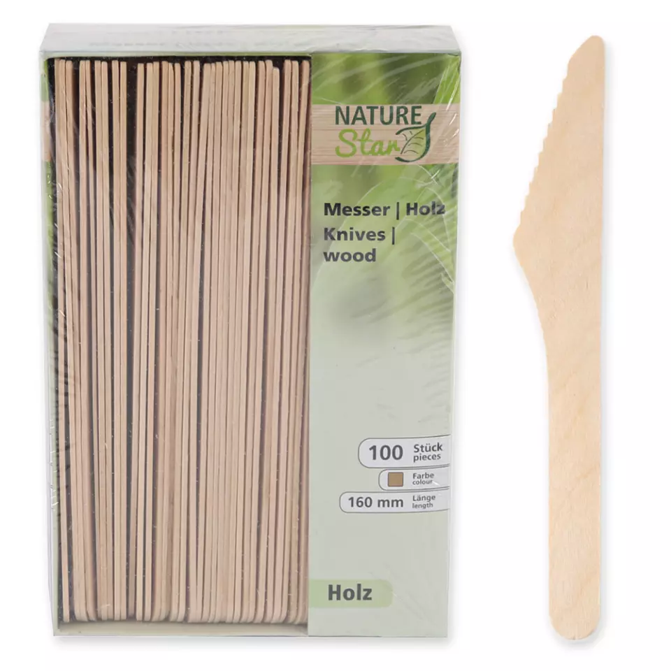 NATUREStar 38855, Organic Wood Knives, 160 mm, Dispenser Box, image 7, gallery thumbnail