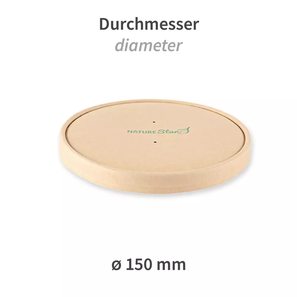 NATUREStar 416115, Organic Caesar Kraft Paper/PLA Lids, ø 150 mm, image 2