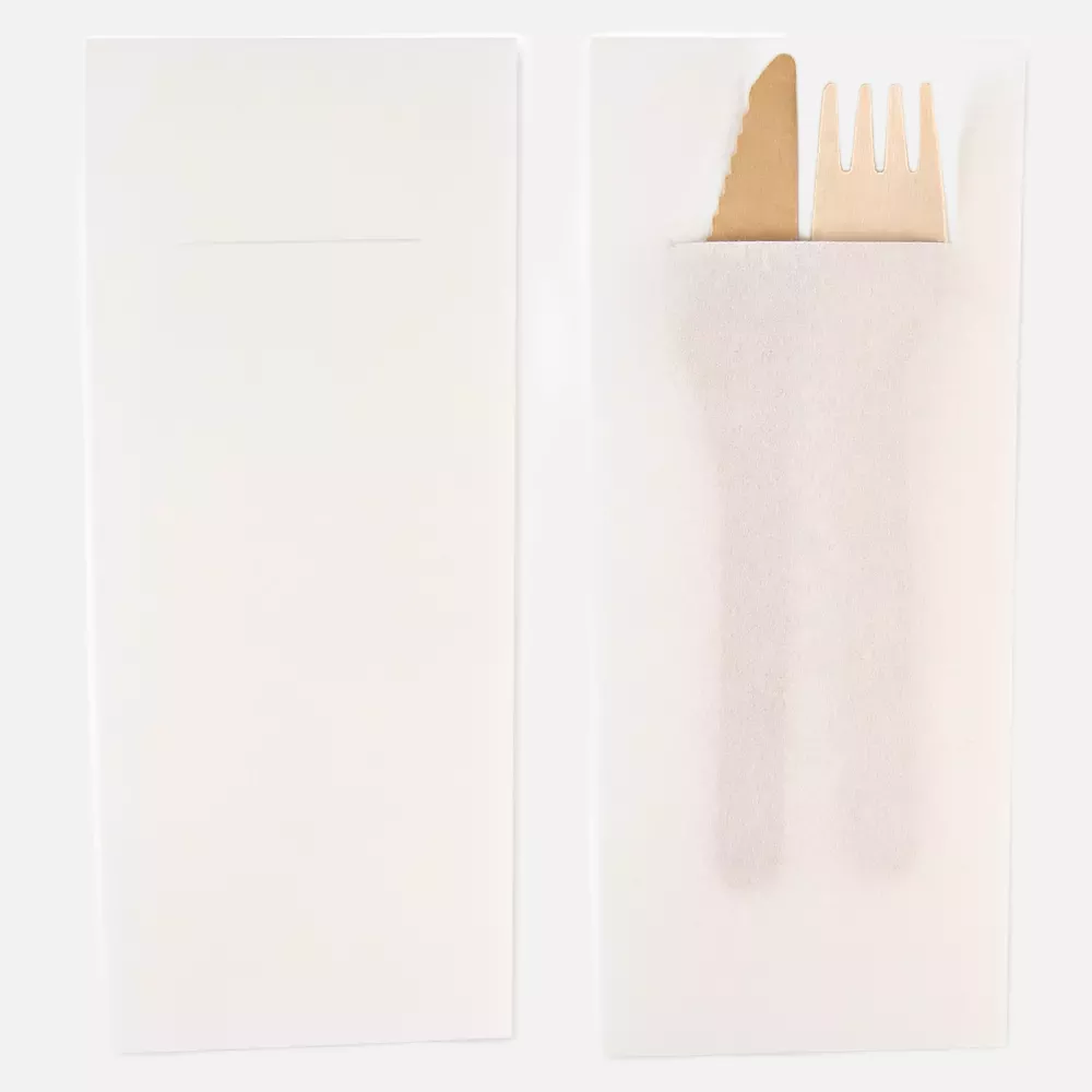Franz Mensch 30630, Airlaid Cutlery Napkins, 40 x 33 cm, 1-ply, 1/8 Fold, White, FSC®-mix, image 1