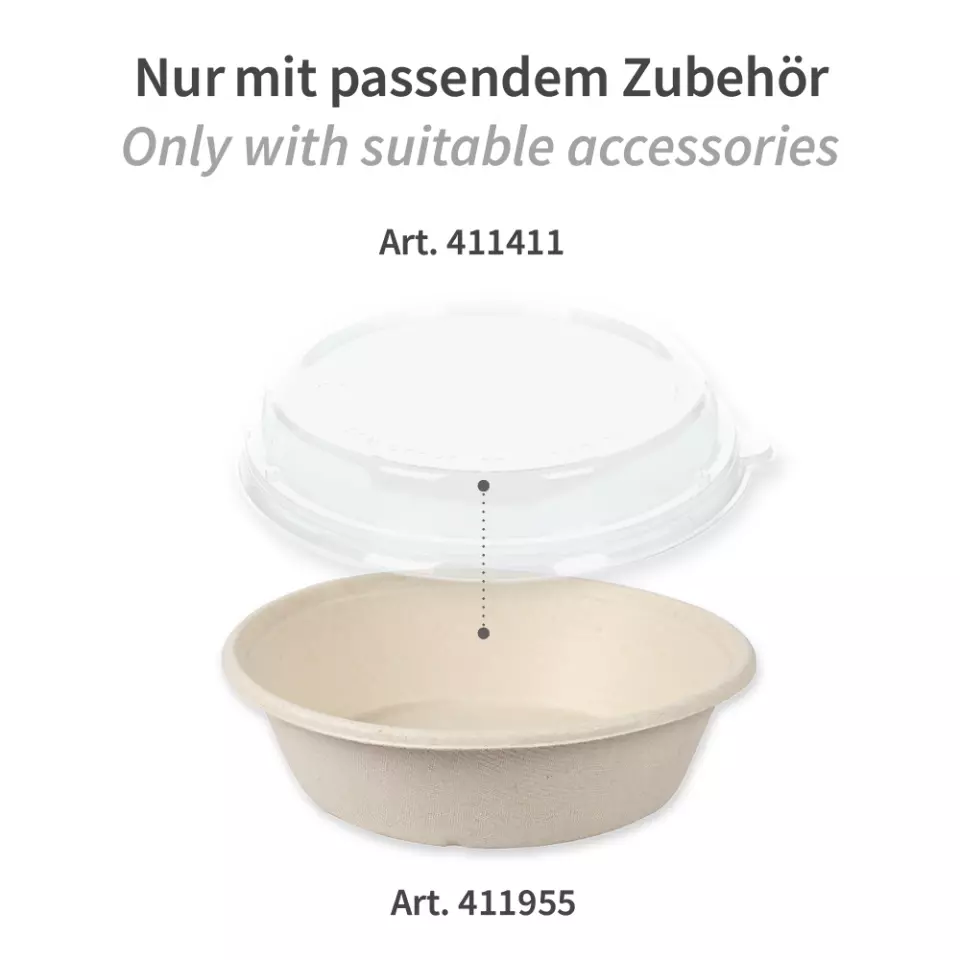 NATUREStar 411955, Rondo Runde Bagasse-Schalen, 900 ml, Ø 194 mm, image 2, gallery thumbnail