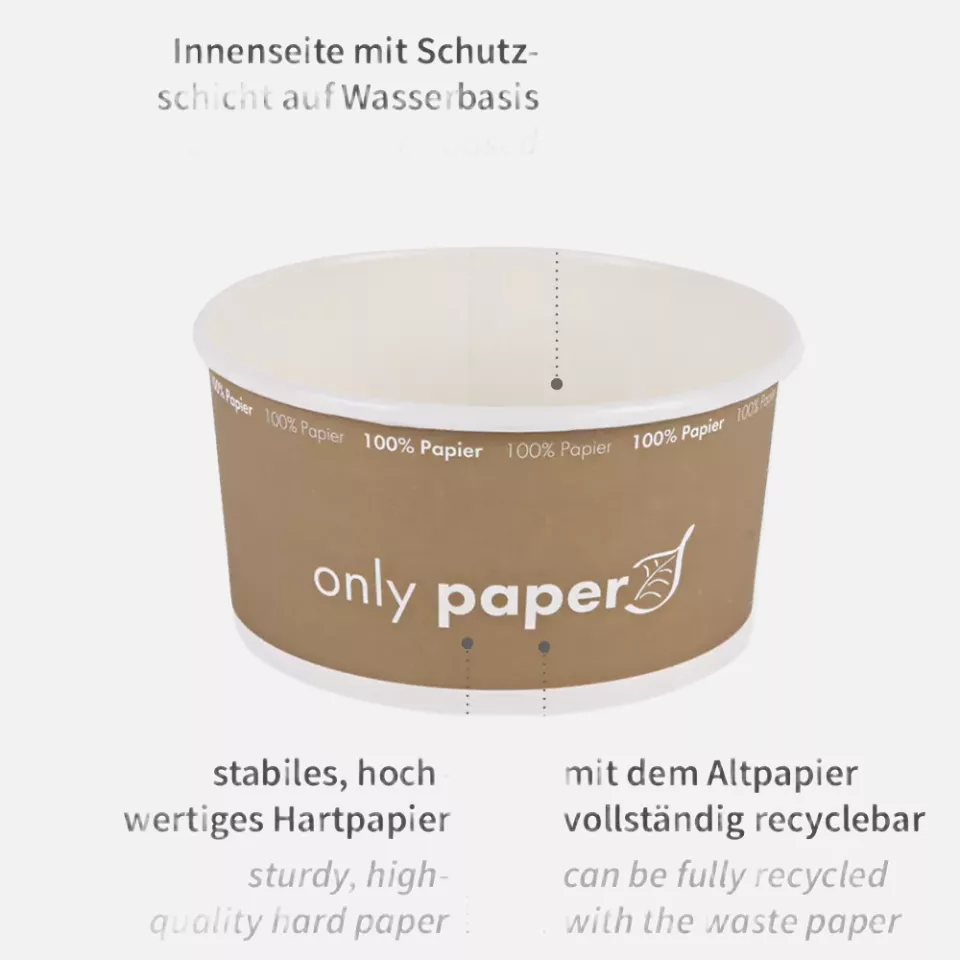 NATUREStar 418175, Organic Paperboard Salad Bowls, 750 ml, ø 150 mm, image 4, gallery thumbnail