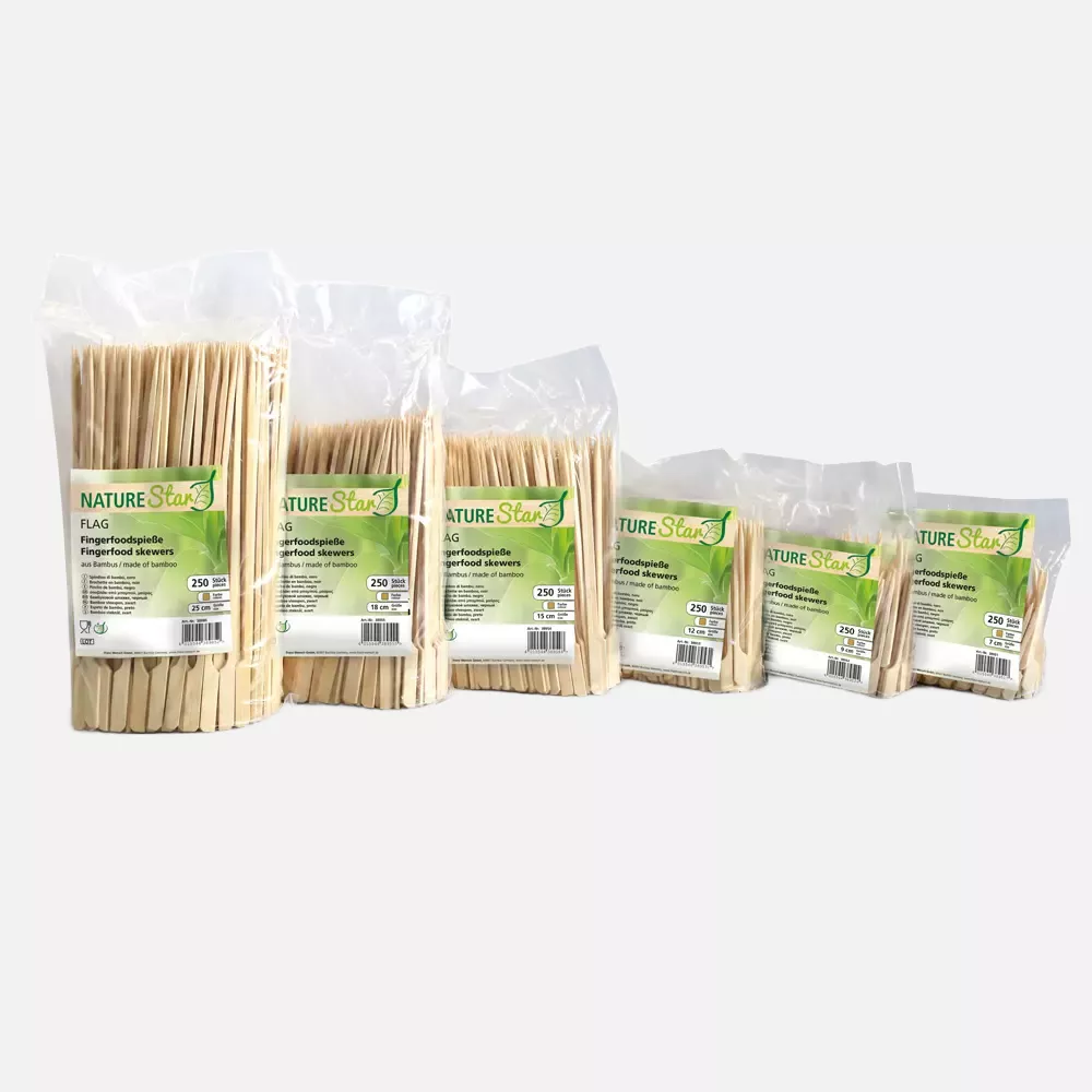 NATUREStar 38952, Organic Flag Bamboo Fingerfood Skewers, 90 mm, Natural, image 2
