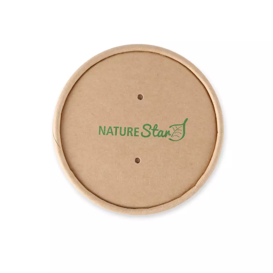 NATUREStar 416210, Organic Minestrone Kraft Paper/PLA Soup Cup Lids, ø 97 mm, image 1, gallery thumbnail