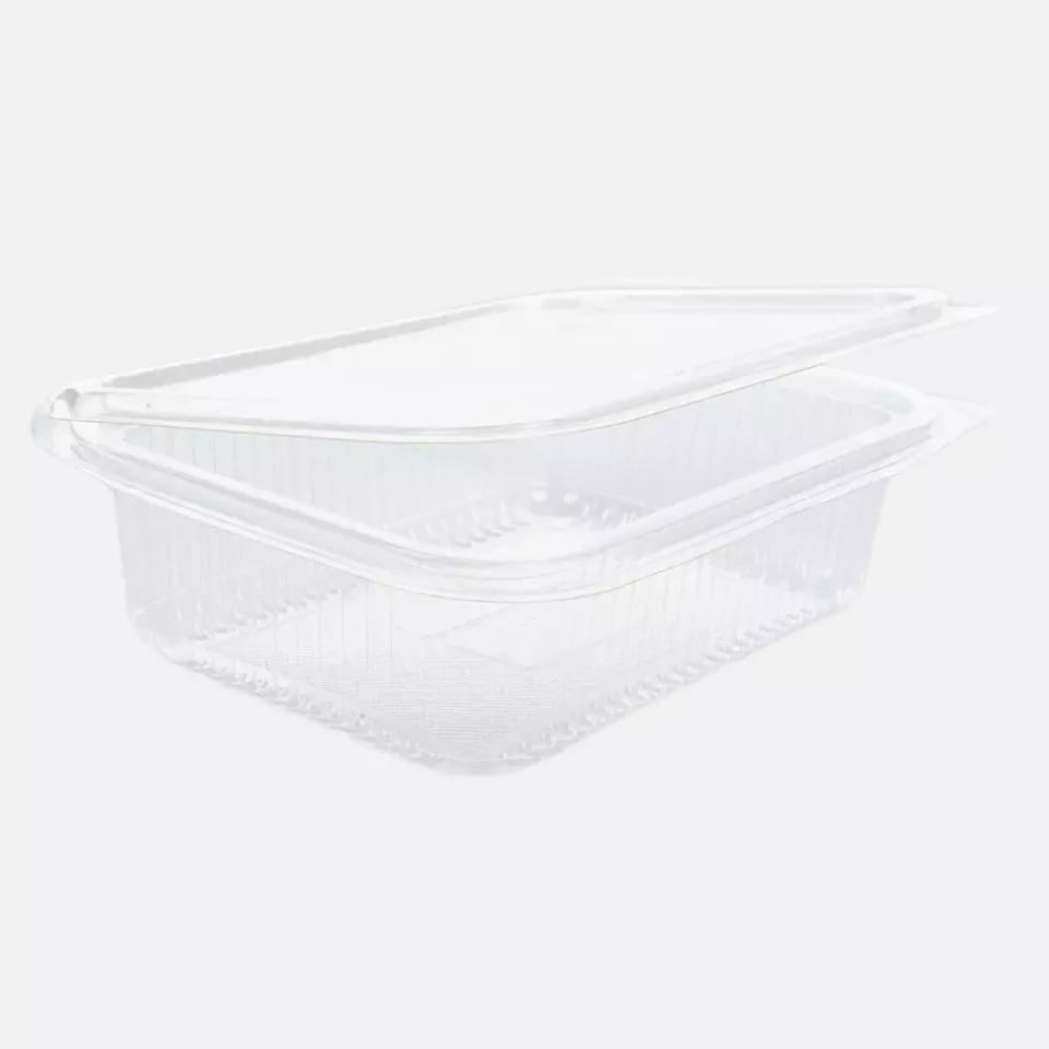 Franz Mensch 423904, Organic Rectangular PLA Deli & Salad Bowls with Hinged Lid, 750 ml, image 1, gallery thumbnail