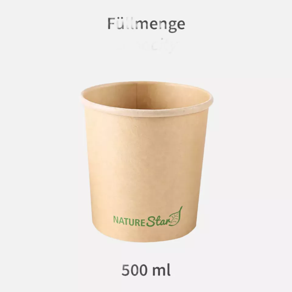 NATUREStar 416250, Minestrone Organic Soup Cups, 500 ml, ø 97 mm, 96 mm, Kraft Paper/PLA, image 5, gallery thumbnail