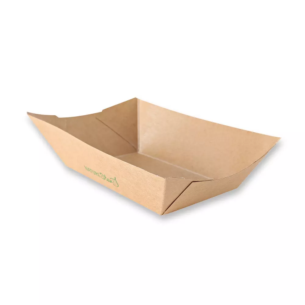 NATUREStar 416580, Tasty Organic Food Trays, 800 ml, 200 x 125 x 53 mm, Kraft Paper/PLA, image 1