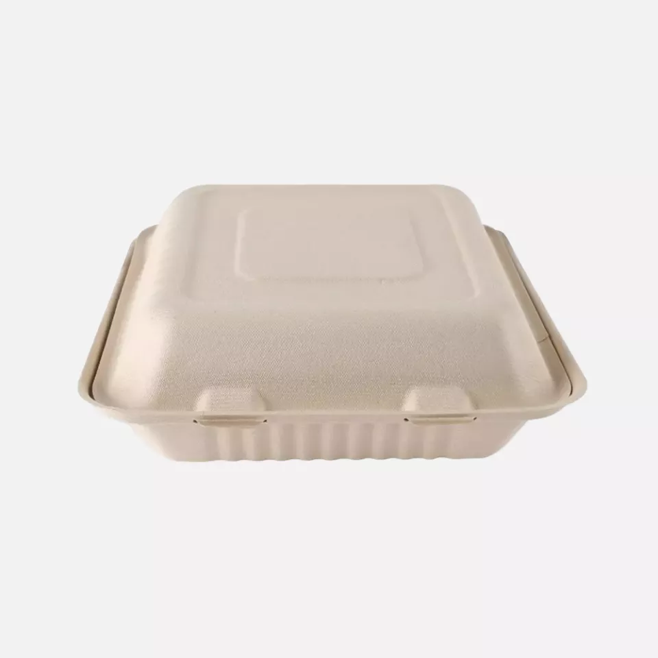 NATUREStar 412245, Organic Bagasse Menu Boxes with Hinged Lid, image 3, gallery thumbnail