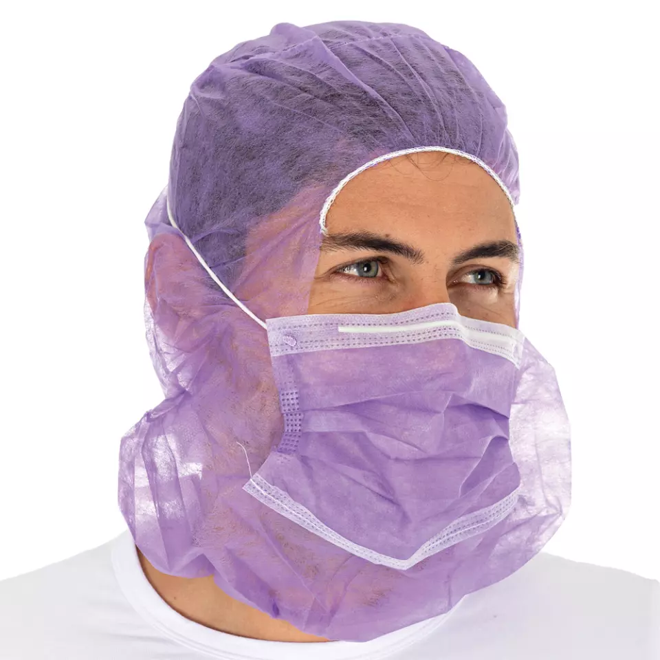 HygoStar 13203, PP Astro Caps with 2-Ply Face Mask, Purple, image 2, gallery thumbnail
