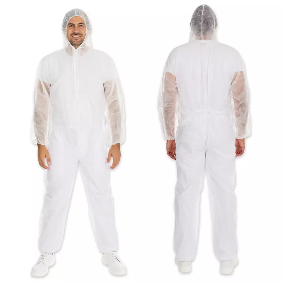 HygoNorm 27609, PP Coveralls, Light, with hood, image 2, gallery thumbnail