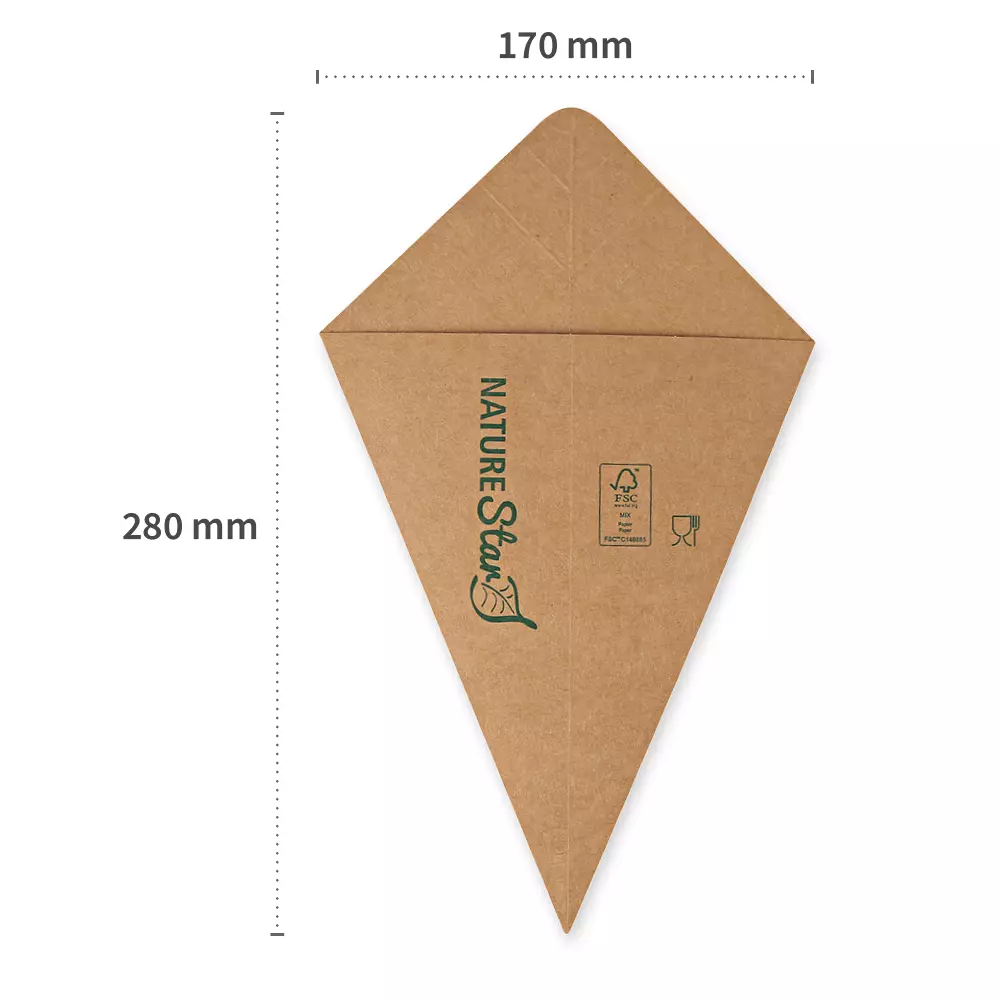 NATUREStar 417728, Conical Organic Kraft Paper/PE Fry Bags, Ø 280 mm x 167 mm, FSC®-mix, image 3