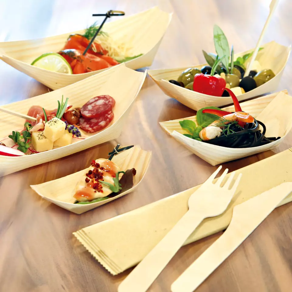 NATUREStar 38833, Bio-Holz Fingerfood-Schiffchen, 115 x 70 mm, image 3, gallery thumbnail