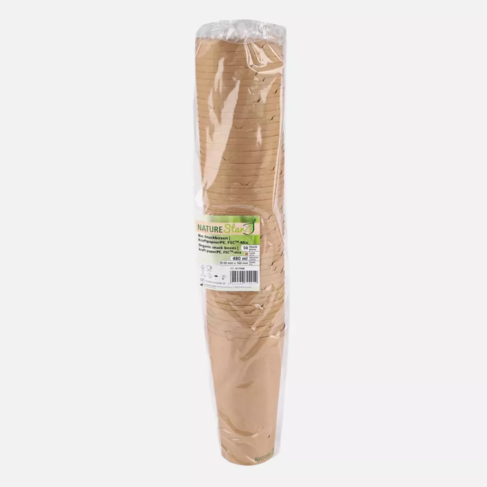 NATUREStar 417948, Organic Snack Boxes, FSC®-Mix, Ø 60 mm x 160 mm, 480 ml, image 3