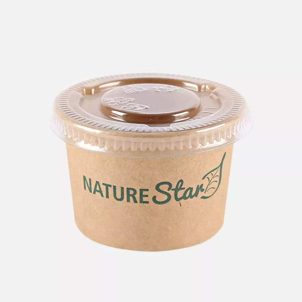 NATUREStar 417030, Organic Small Kraft Paper/PE Dip Trays, ø 61.5 mm x 40 mm, 30 ml, FSC®-mix, image 3