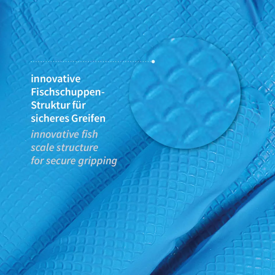 Franz Mensch 2708069, Power Grip Light Nitrile Gloves, Powder-Free, image 2, gallery thumbnail
