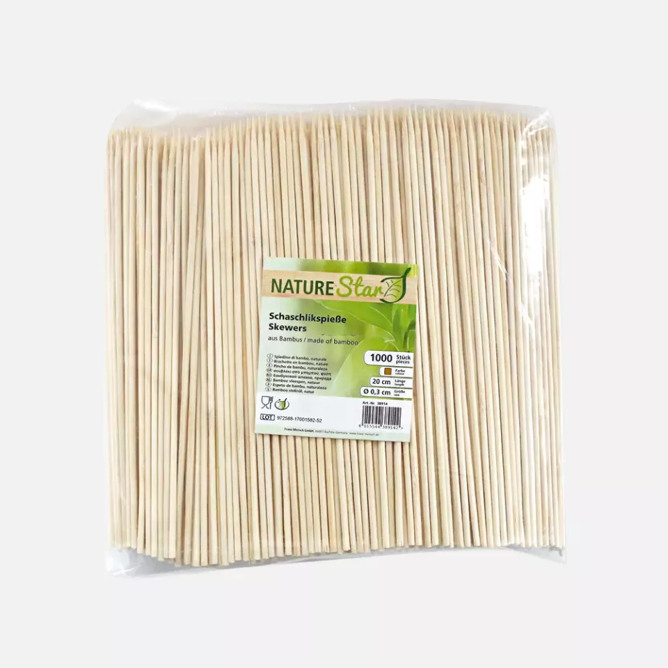 NATUREStar 38914, Organic Bamboo Skewers, ø 3 mm, 200 mm, image 2, gallery thumbnail
