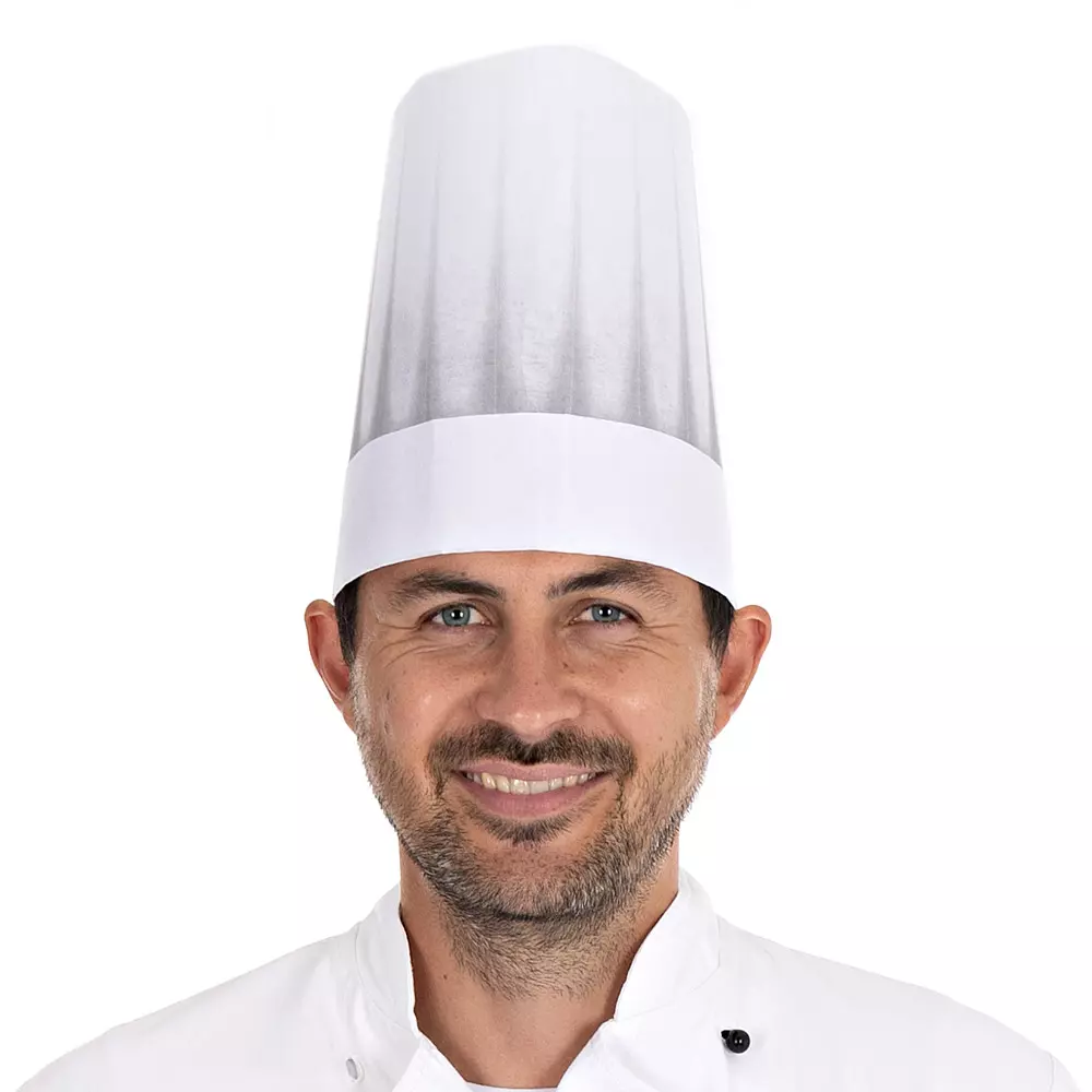 HygoStar 0970, Europa Extra Viscose Chef's Hat, 22 cm, White, Exposed, image 1