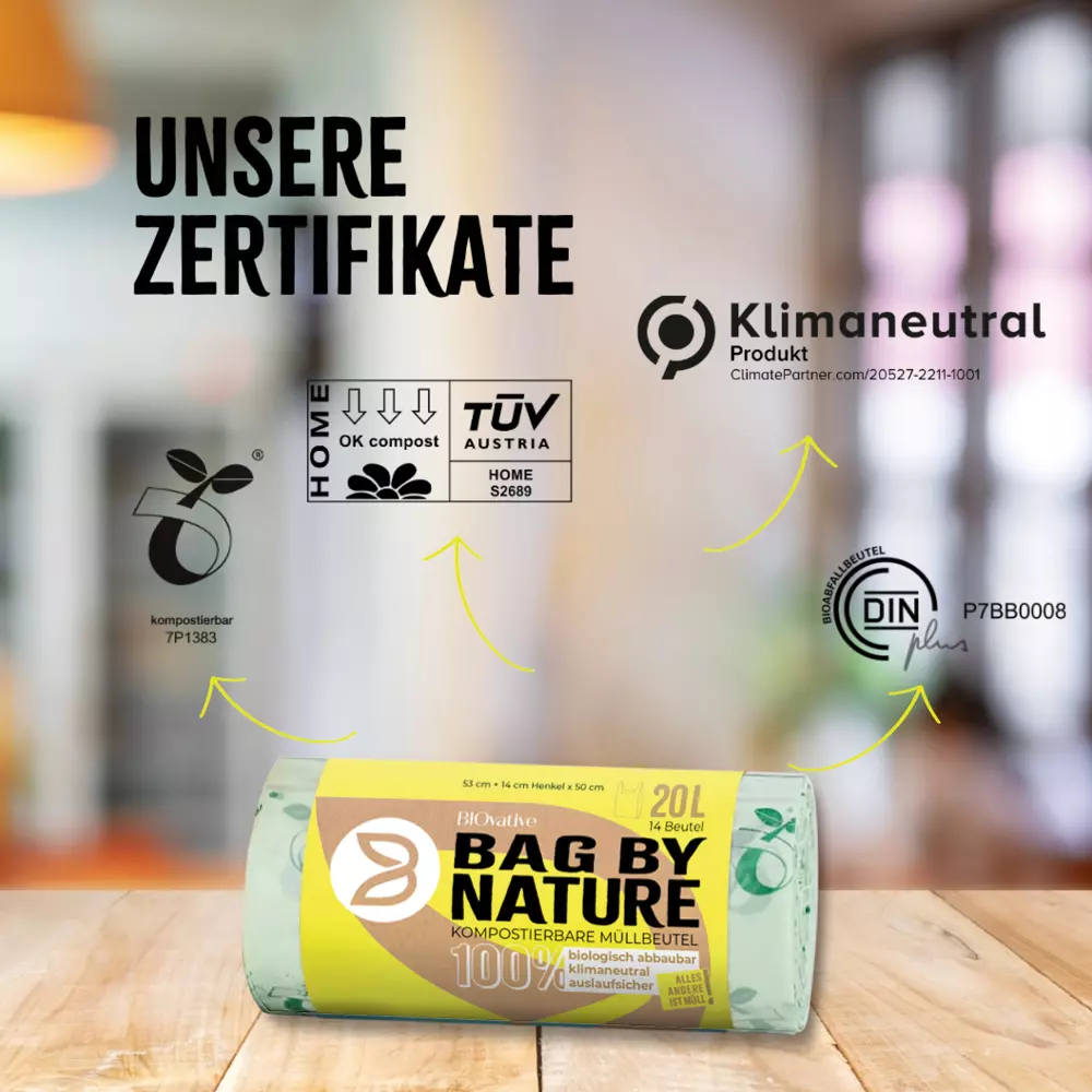 Franz Mensch 32293, Biodegradable Garbage Bags, Corn Starch, 20 l, Roll, with Handle, image 3