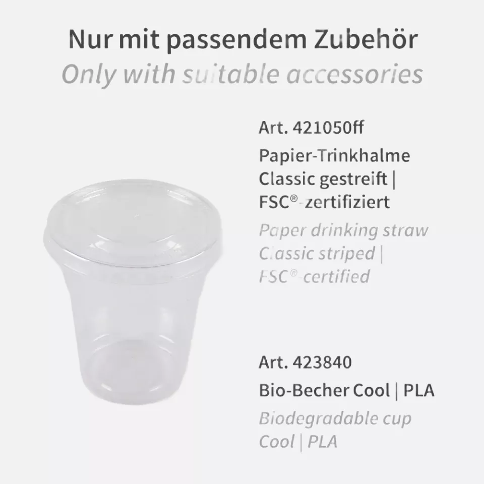 Franz Mensch 423866, Flat PLA Lids, Straw Slot, ø 78 mm, for Cold Beverage Cups, image 2, gallery thumbnail