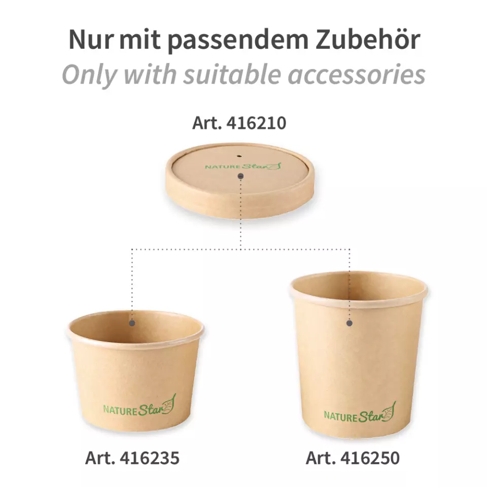 NATUREStar 416210, Organic Minestrone Kraft Paper/PLA Soup Cup Lids, ø 97 mm, image 3, gallery thumbnail