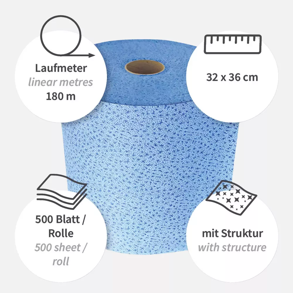 HygoClean 317860, PP Cleaning Cloths, Roll, Blue, image 3