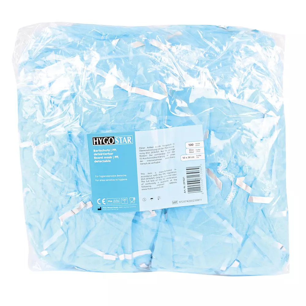 HygoStar 291621, PP Detectable Beard Cover, Blue, image 4