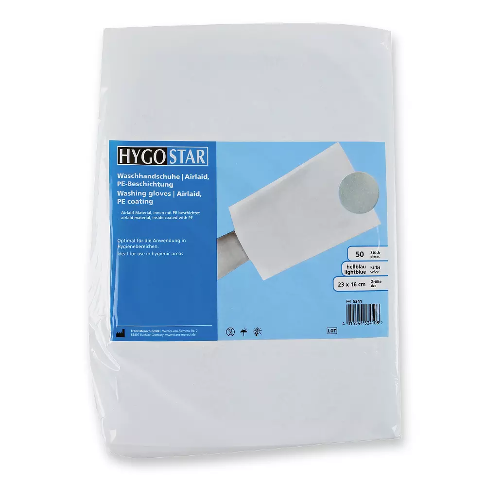 Hygostar 5341, Airlaid Washing Gloves, PE Coating, image 4