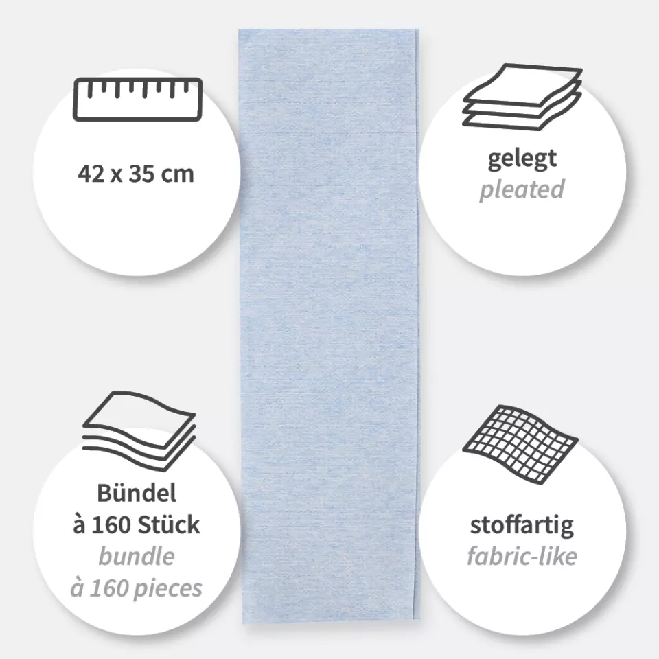 HygoClean 317886, Pleated Cellulose/PP/Viscose Cleaning Cloths, image 6, gallery thumbnail