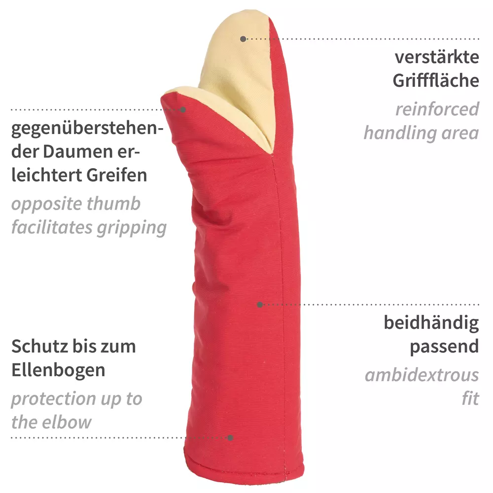 HygoStar 3321, Ovenstar Canvas Oven Gloves, 44 cm, Red, image 2
