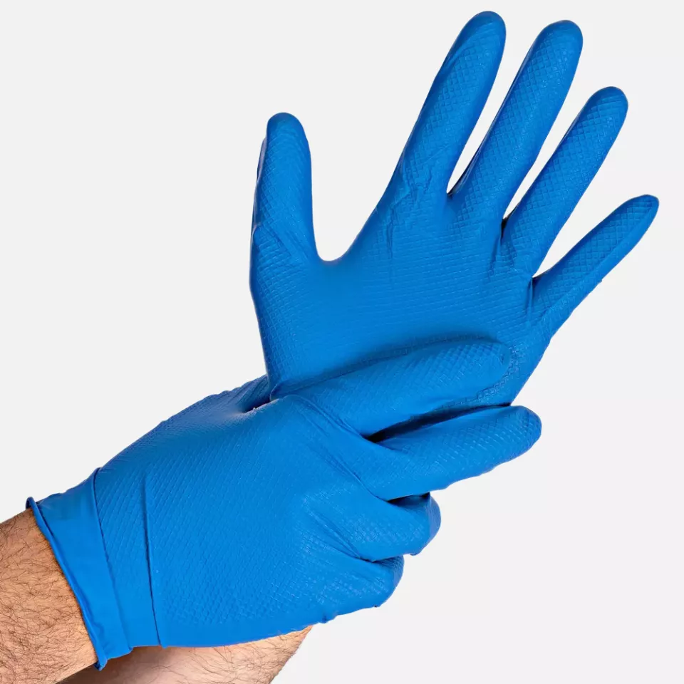 HygoStar 270826, Power Grip Powder-Free Nitrile Gloves, 11/XXL, Blue, image 1, gallery thumbnail