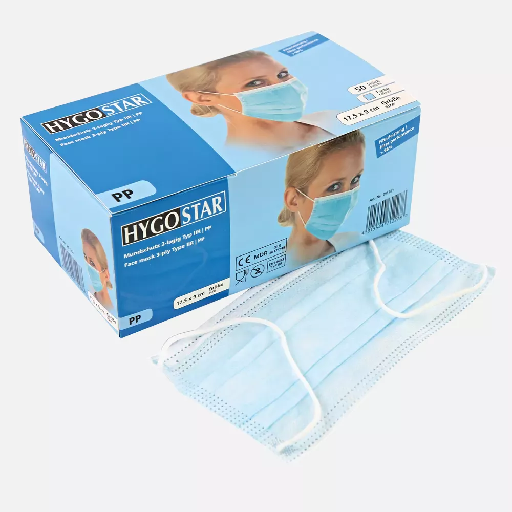 HygoStar 291761, IIR 3-lagige PP-Gesichtsmasken, Blau, image 5