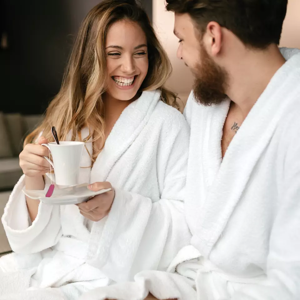 HygoStar 55852, Shawl Collar Cotton Bathrobes, image 4, gallery thumbnail