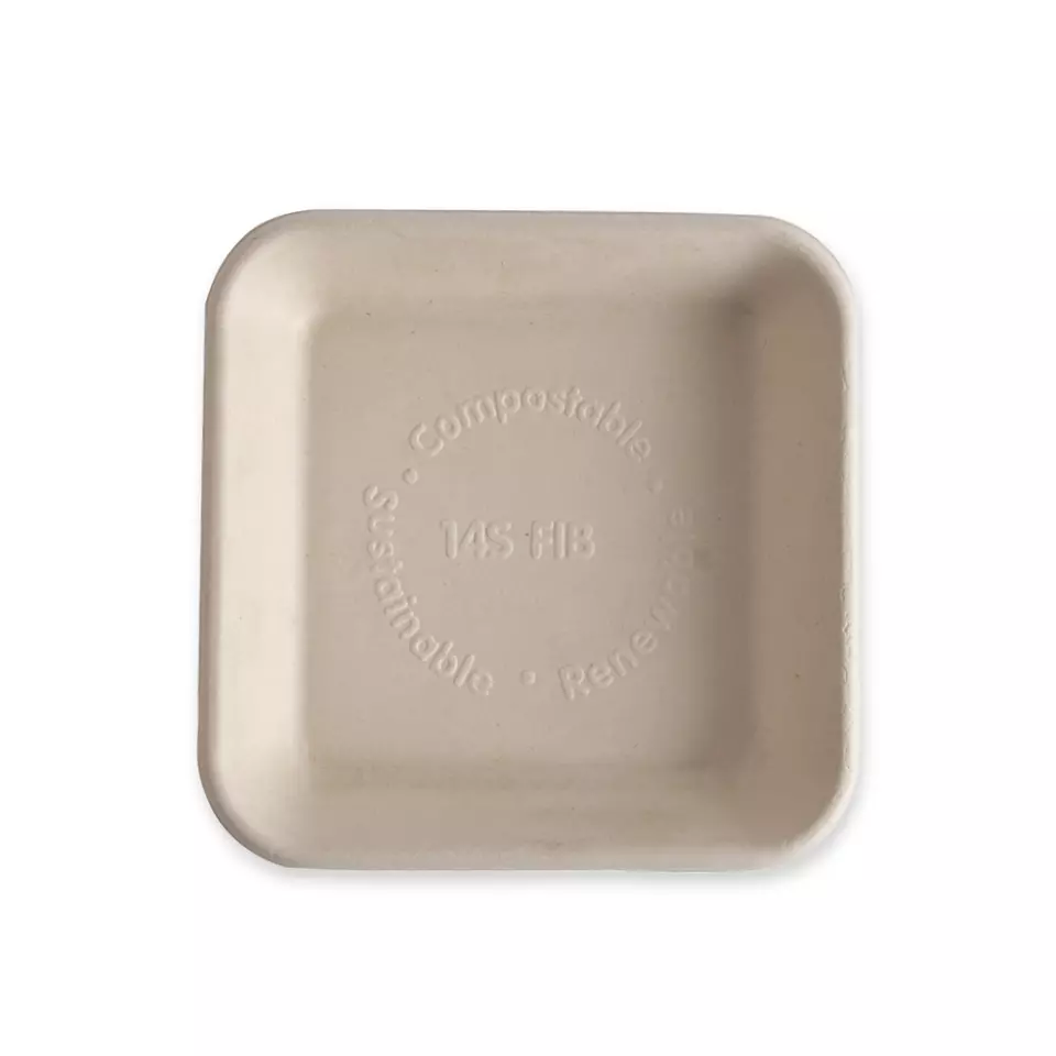 NATUREStar 411625, Rectangular Bagasse Organic Foodtrays, 153 x 24 mm, Natural