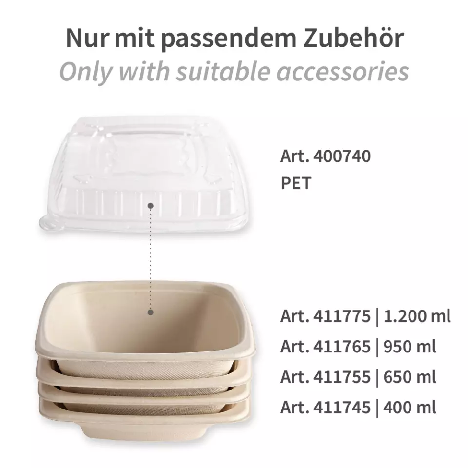 NATUREStar 411745, Organic Bagasse Trays, 180 x 40 mm, 470 ml, image 5, gallery thumbnail