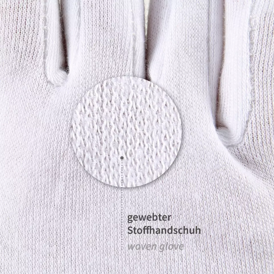 HygoStar 2710, Blanc Cotton Gloves, 11/XXL, White, image 7, gallery thumbnail
