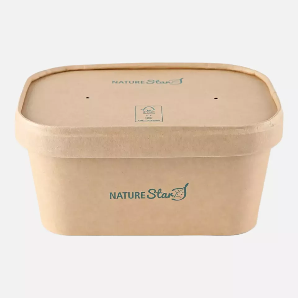 NATUREStar 417410, FSC®-mix Organic Takeaway Trays, Kraft Paper/PE, 172 x 120 x 75 mm, 1000 ml, image 4, gallery thumbnail