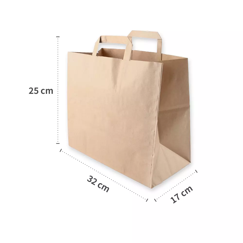 NATUREStar 35566, Organic Kraft Paper Carrier Bags, 320 + 170 x 250 mm, Brown, image 5