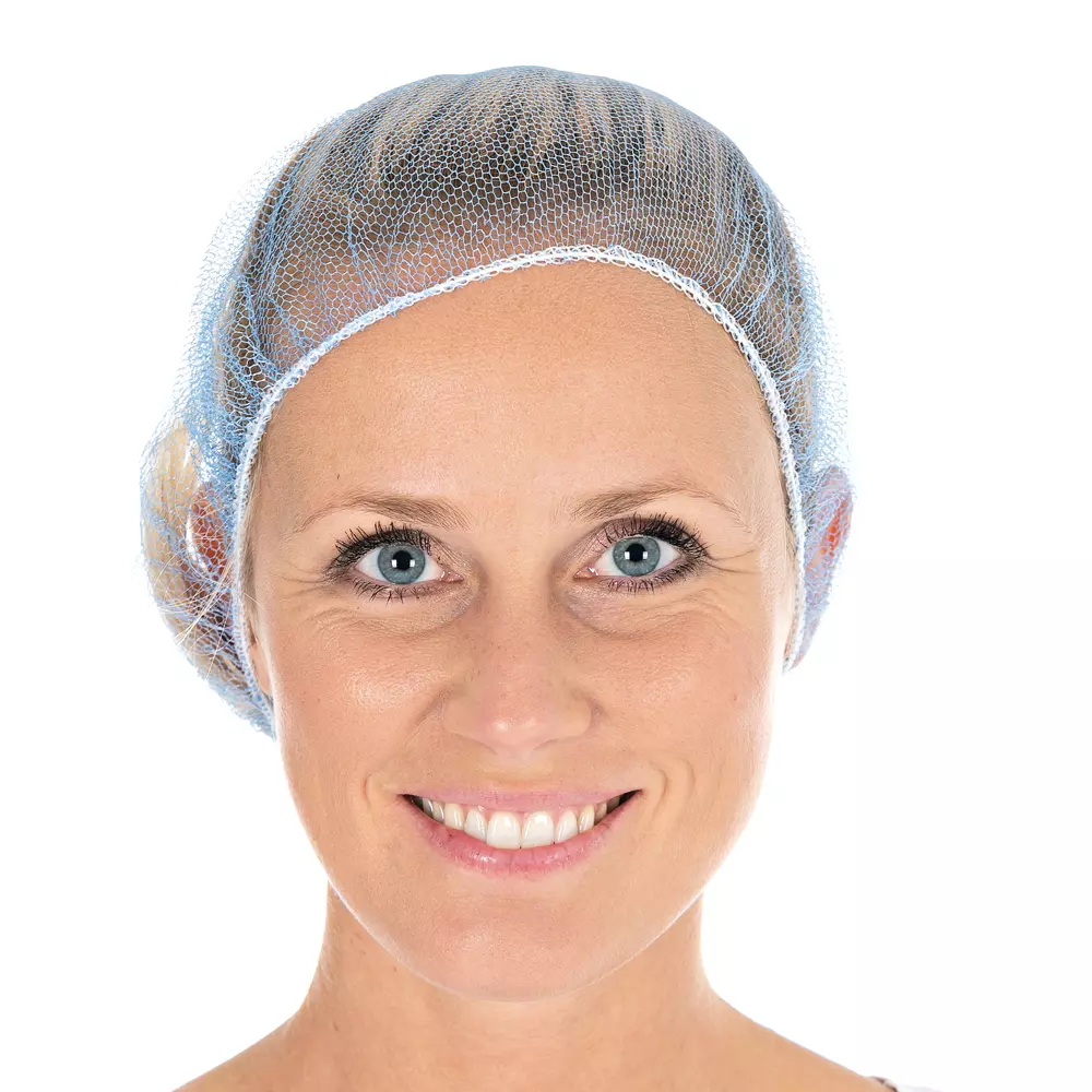 HygoStar 124716, Honeycomb Nylon Bouffant Caps, ø 60 cm, Blue