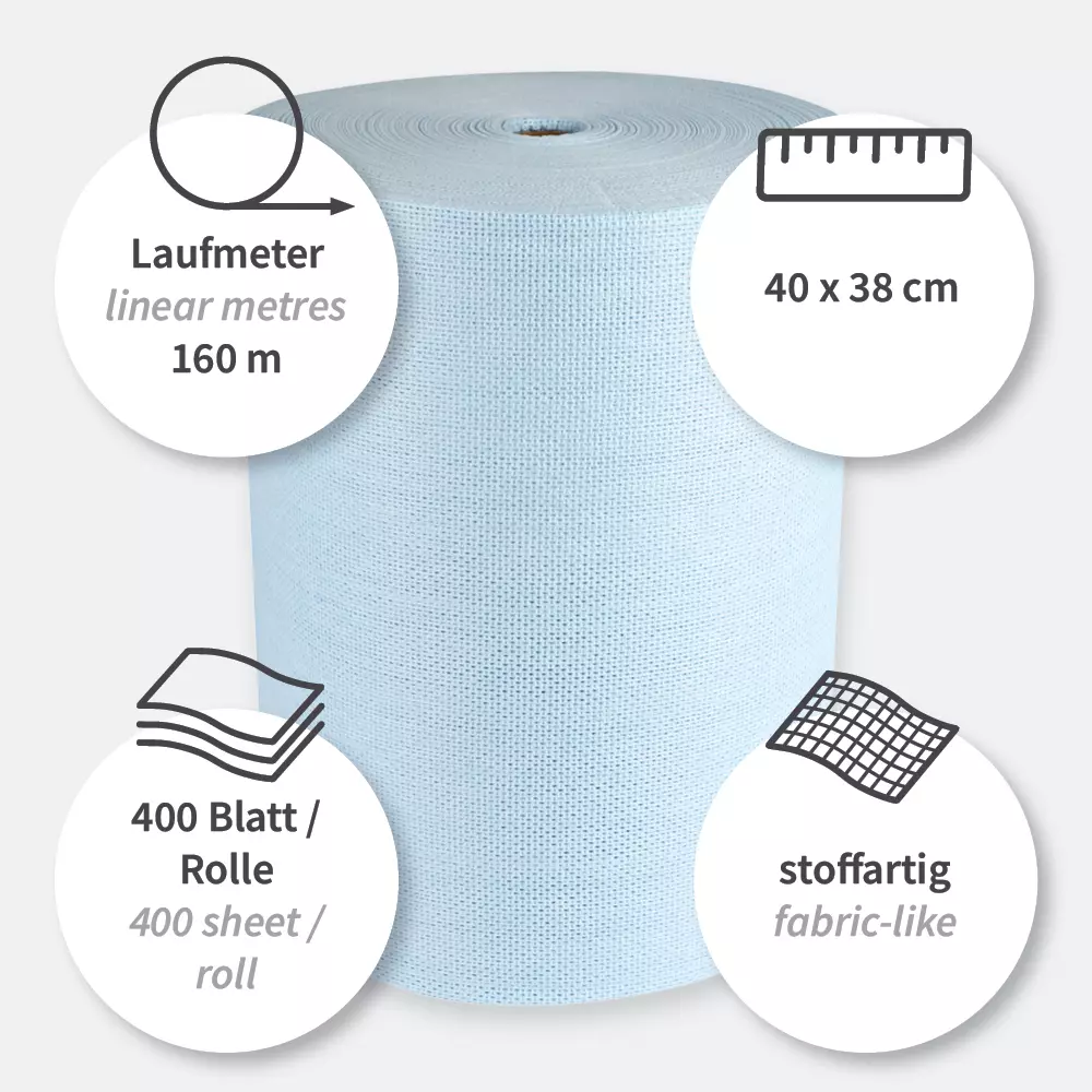 HygoClean 31706, Hygotex Eco Cleaning Cloths, Viscose/Polyester, Roll, Blue, image 4