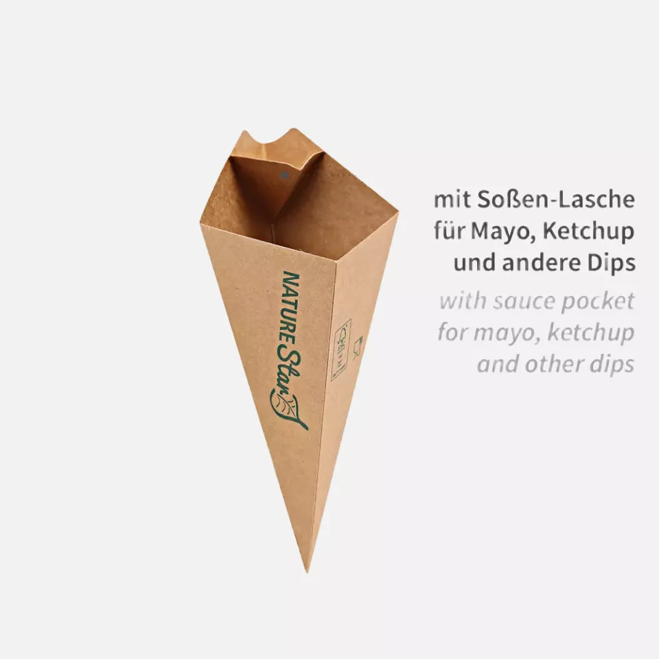 NATUREStar 417720, Organic Kraft Paper/PE Fry Bags, Ø 200 mm x 117, FSC®-mix, image 2, gallery thumbnail