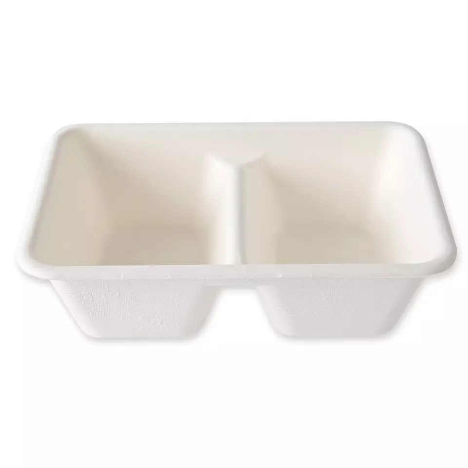 NATUREStar 41153, Organic Trays, 2 Compartments, Bagasse, 180 x 122 x 53 mm, 630 ml, image 1, gallery thumbnail