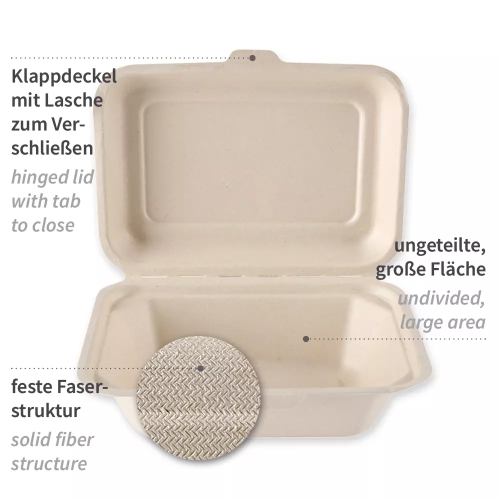 NATUREStar 412185, Bagasse Organic Hinged Lid Menu Boxes, image 4