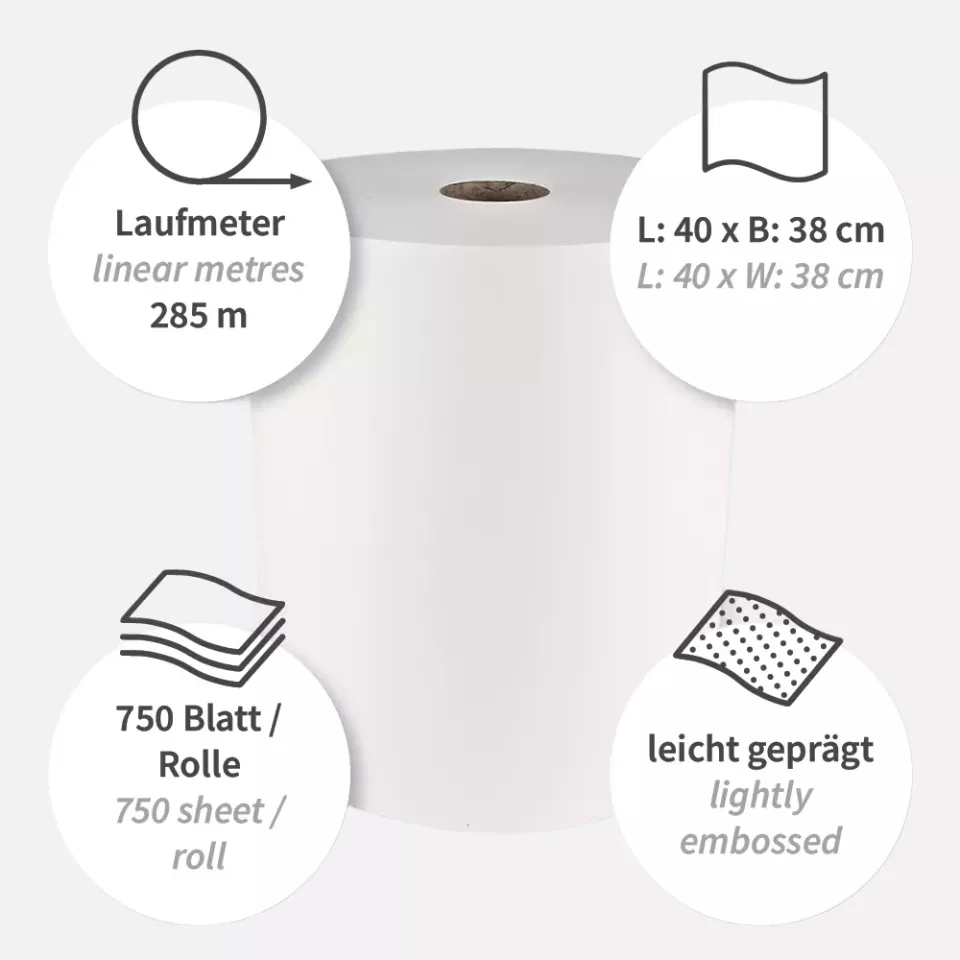 HygoClean 317400, Light Airlaid Wiping Cloths, Roll, White, image 3, gallery thumbnail